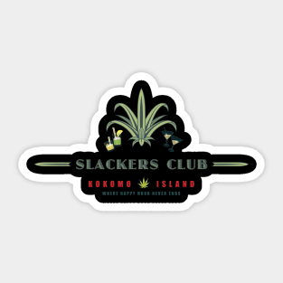 Slackers Club Logo Kokomo Island Logo Sticker